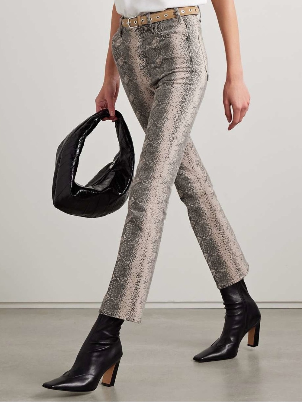 Mother Snake-Print Straight Jeans - Picture 2 of 7
